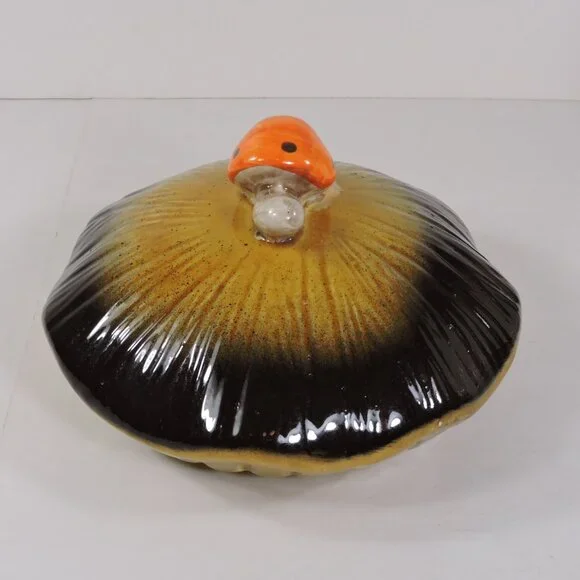 Vintage Sears Large 10.5" Merry Mushroom Cookie Jar - Laurentian Pottery - Picture 5 of 13